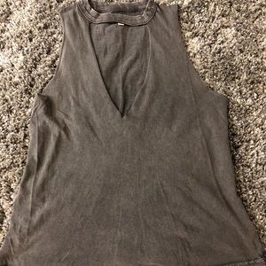 Silence + Noise urban outfitters cut out grey tank